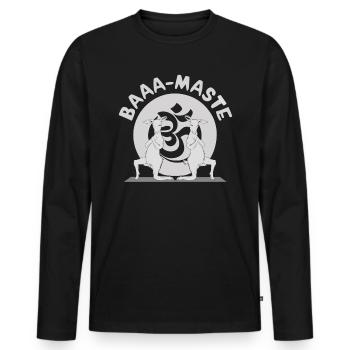 Baaa-Maste Chèvres Yoga Relaxation - T-shirt manches longues Premium bio Homme - noir - Devant - Nico (187cm)