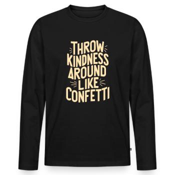 Facilité de jeter des déchets comme des confettis - T-shirt manches longues Premium bio Homme - noir - Devant - Nico (187cm)