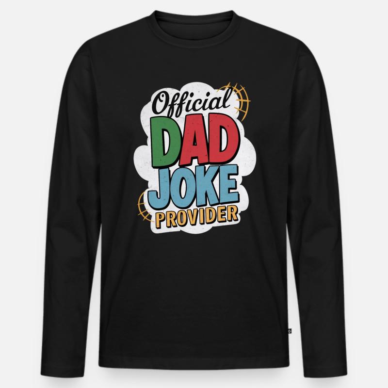 Offizieller Dad Joke Provider - Männer Premium Bio Langarmshirt - Schwarz
