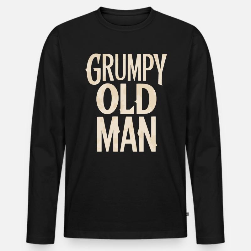 Grumpy Old Man Unverwechselbarer Stil - Männer Premium Bio Langarmshirt - Schwarz