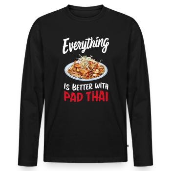 Everything is better with Pad Thai - Men's Premium Organic Long Sleeve Shirt - black - Front - Nico (187cm)