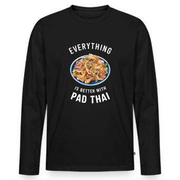 Everything is better with Pad Thai - Men's Premium Organic Long Sleeve Shirt - black - Front - Nico (187cm)
