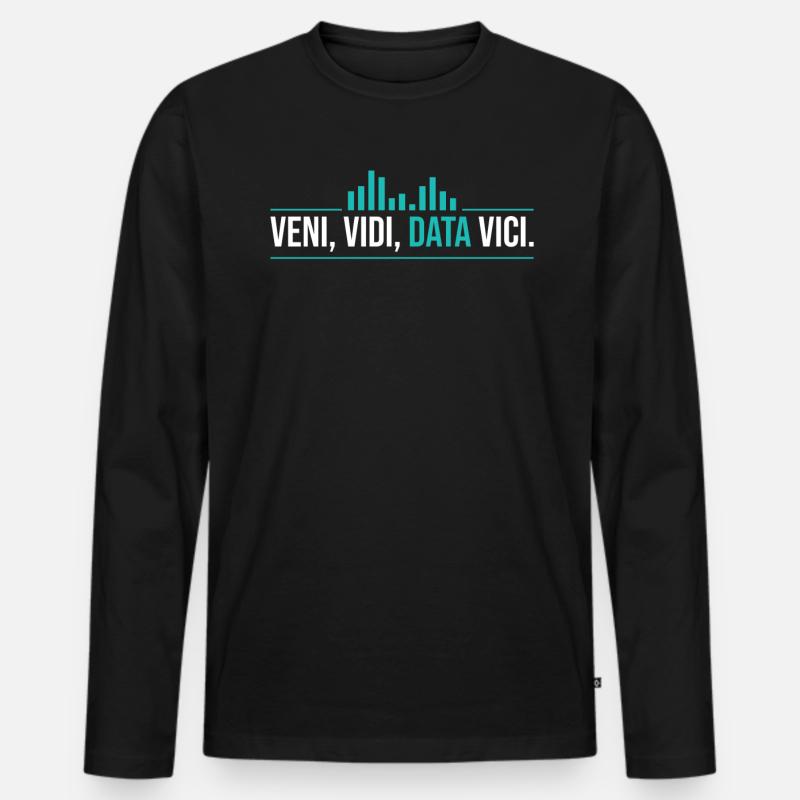Veni, Vidi, Data Vici Statistician - Männer Premium Bio Langarmshirt - Schwarz