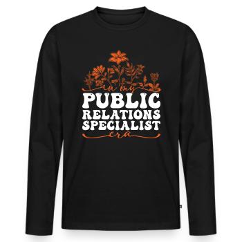 In My Public Relations Specialist Era - Männer Premium Bio Langarmshirt - Schwarz - Vorne - Nico (187cm)