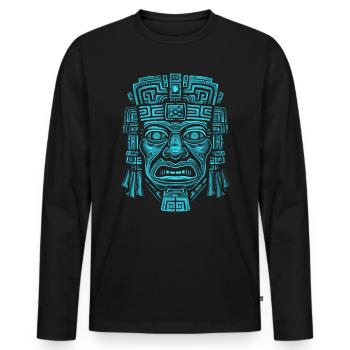 Dieu Maya Mythologie Maya Hunab Ku - T-shirt manches longues Premium bio Homme - noir - Devant - Nico (187cm)