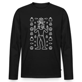 Dieu Maya Mythologie Maya Ek Chuah - T-shirt manches longues Premium bio Homme - noir - Devant - Nico (187cm)
