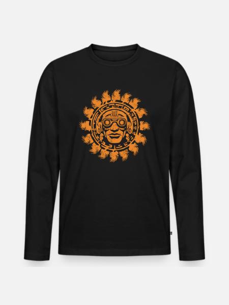 Aztec God Ancient Mythology Tlaloc - Men's Premium Organic Long Sleeve Shirt - black