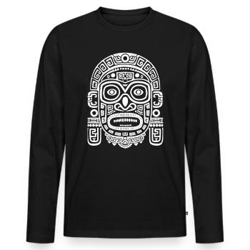 Dieu Maya Mythologie Maya Masque Ek Chuah - T-shirt manches longues Premium bio Homme - noir - Devant - Nico (187cm)