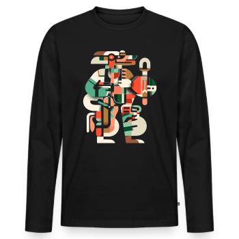 Dieu Maya Mythologie Maya Itzamna - T-shirt manches longues Premium bio Homme - noir - Devant - Nico (187cm)
