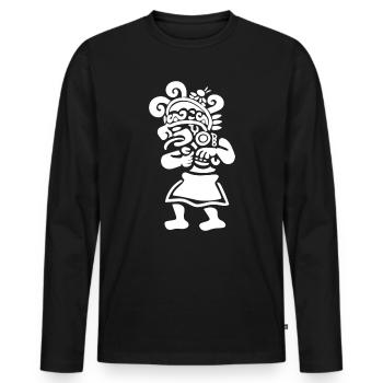 Dieu Maya Mythologie Maya Hunab Ku - T-shirt manches longues Premium bio Homme - noir - Devant - Nico (187cm)