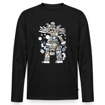 Dieu Maya Mythologie Maya Itzamna - T-shirt manches longues Premium bio Homme - noir - Devant - Nico (187cm)