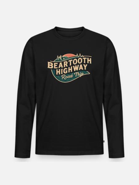 Beartooth Highway Road Trip Adventure - Men's Premium Organic Long Sleeve Shirt - black
