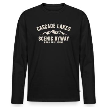 Cascade Lakes Scenic Byway Road Trip Squad - Men's Premium Organic Long Sleeve Shirt - black - Front - Nico (187cm)