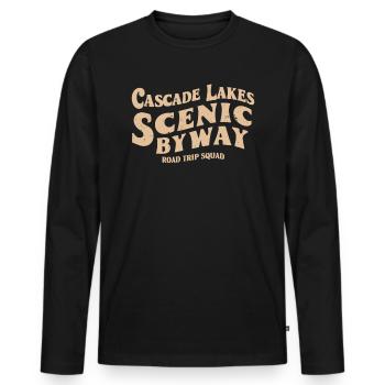 Cascade Lakes Scenic Byway Road Trip Squad - Men's Premium Organic Long Sleeve Shirt - black - Front - Nico (187cm)