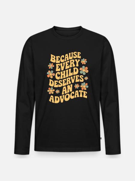 Fordi alle børn fortjener en advokat - - Premium økologisk langærmet T-shirt til mænd - sort