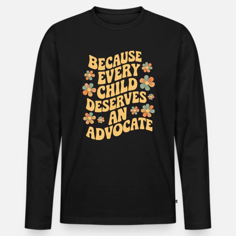 Weil Jedes Kind Einen Anwalt Verdient - - Männer Premium Bio Langarmshirt - Schwarz