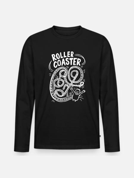 Roller Coaster Rider Fun Ride - T-shirt manches longues Premium bio Homme - noir