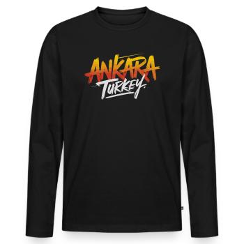 Ankara Turkey Souvenir - Männer Premium Bio Langarmshirt - Schwarz - Vorne - Nico (187cm)