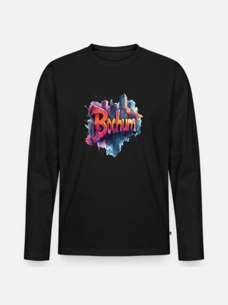 Bochum - Männer Premium Bio Langarmshirt - Schwarz