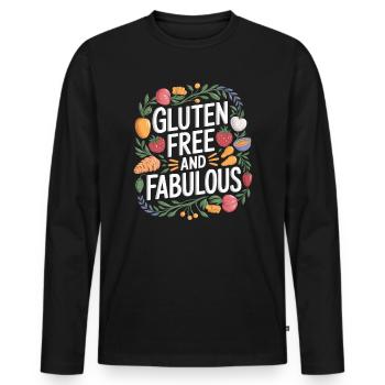 Glutenfrei Und Fabelhaft – Glutenfrei Leben - Männer Premium Bio Langarmshirt - Schwarz - Vorne - Nico (187cm)