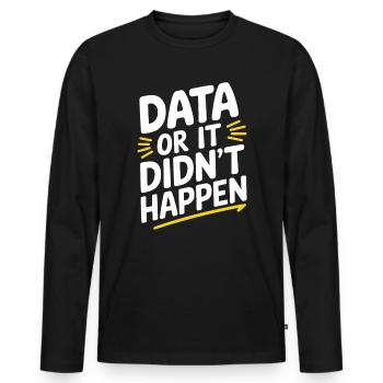 Data Analyst Data Scientist Data Engineer - Data - Men's Premium Organic Long Sleeve Shirt - black - Front - Nico (187cm)
