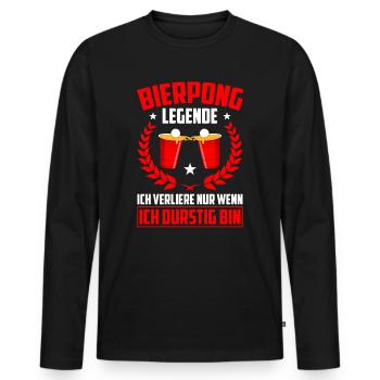 Drôle de bièrepong légende de bière Pong cadeau - T-shirt manches longues Premium bio Homme - noir - Devant - Nico (187cm)