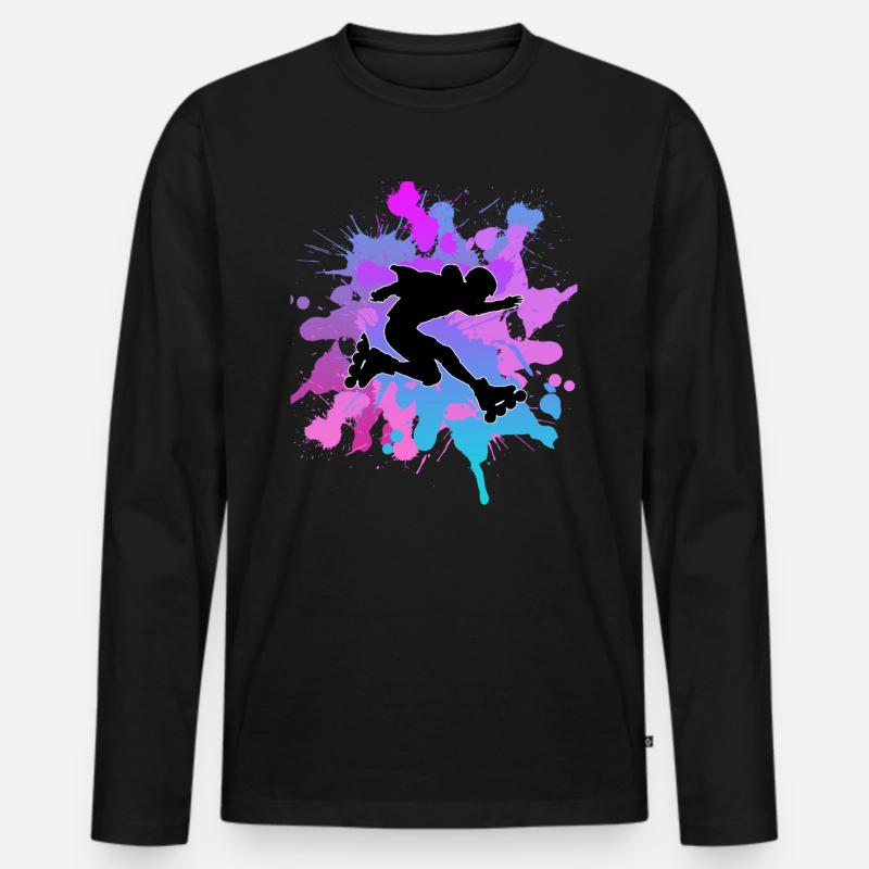 Rollerblades Rollerblades - Männer Premium Bio Langarmshirt - Schwarz
