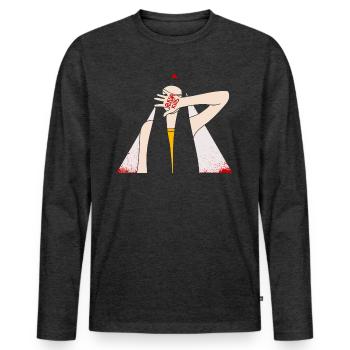 RUSSIA KILLS - Männer Premium Bio Langarmshirt - Anthrazit meliert - Vorne - Nico (187cm)