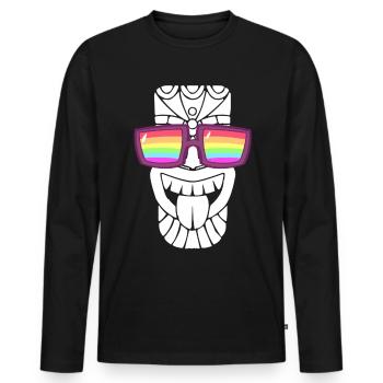 Sunglasses with rainbow flag - Men's Premium Organic Long Sleeve Shirt - black - Front - Nico (187cm)