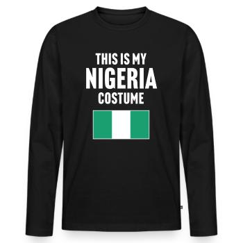 This my Nigeria costume - Men's Premium Organic Long Sleeve Shirt - black - Front - Nico (187cm)