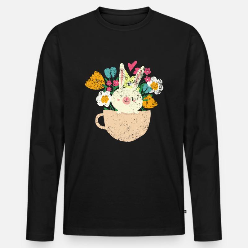 Ostern - Männer Premium Bio Langarmshirt - Schwarz