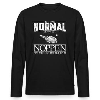 Tischtennis Noppen Spieler Spruch lustig Material - Männer Premium Bio Langarmshirt - Schwarz - Vorne - Nico (187cm)