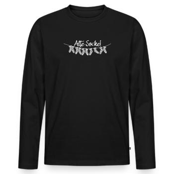 Alte Socke Pensionierung Ruhestand - Männer Premium Bio Langarmshirt - Schwarz - Vorne - Nico (187cm)