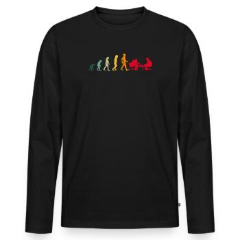 Schach Schachspieler Evolution - Männer Premium Bio Langarmshirt - Schwarz - Vorne - Nico (187cm)