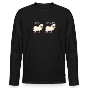 Schaf Unschaf Fotografie Fotografen Lustig - Männer Premium Bio Langarmshirt - Schwarz - Vorne - Nico (187cm)