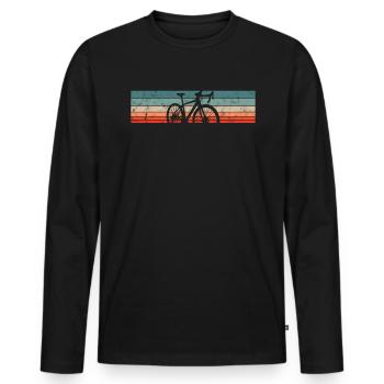 Cycling Road Bike Bike - Men's Premium Organic Long Sleeve Shirt - black - Front - Nico (187cm)