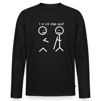 Le physiothérapeute de l’amitié vous a soutenu - T-shirt manches longues Premium bio Homme - noir - Devant - Nico (187cm)