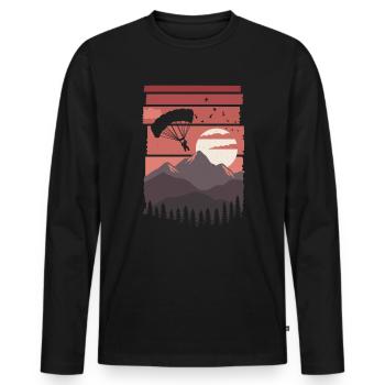 Parapente Parapente Montagnes - T-shirt manches longues Premium bio Homme - noir - Devant - Nico (187cm)