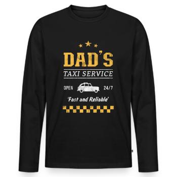Service de taxi pour papas - T-shirt manches longues Premium bio Homme - noir - Devant - Nico (187cm)