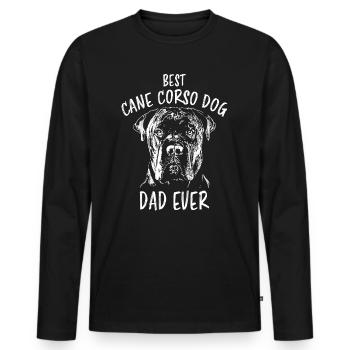 Cane Corso Dog Dog Owner Saying Papa Gift - Men's Premium Organic Long Sleeve Shirt - black - Front - Nico (187cm)