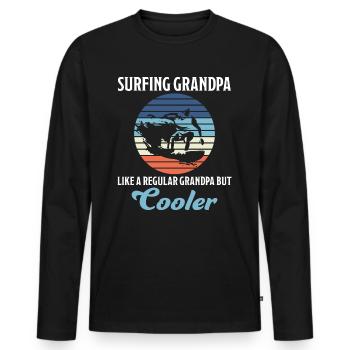 Surfer Opa Surfen Surfbrett Wellen Surf Geschenk - Männer Premium Bio Langarmshirt - Schwarz - Vorne - Nico (187cm)