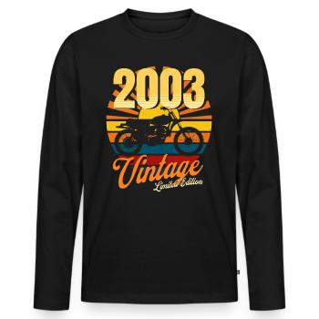 Motorcycle born in 2003 anniversary 20 years biker - Men's Premium Organic Long Sleeve Shirt - black - Front - Nico (187cm)