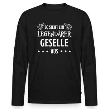 Geselle Lustiger Spruch Gesellenprüfung Geschenk - Männer Premium Bio Langarmshirt - Schwarz - Vorne - Nico (187cm)