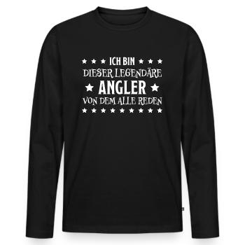 Angler Fisch Hobby Angeln Fische Fun Meer Geschenk - Männer Premium Bio Langarmshirt - Schwarz - Vorne - Nico (187cm)