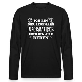 Informatiker Lustig Spruch Programmierer Geschenk - Männer Premium Bio Langarmshirt - Schwarz - Vorne - Nico (187cm)