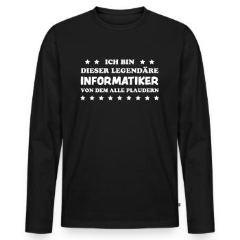 Informatiker Lustig Spruch Programmierer Geschenk - Männer Premium Bio Langarmshirt - Schwarz - Vorne - Nico (187cm)