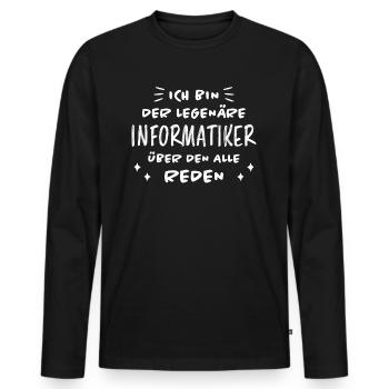 Informatiker Lustig Spruch Programmierer Geschenk - Männer Premium Bio Langarmshirt - Schwarz - Vorne - Nico (187cm)