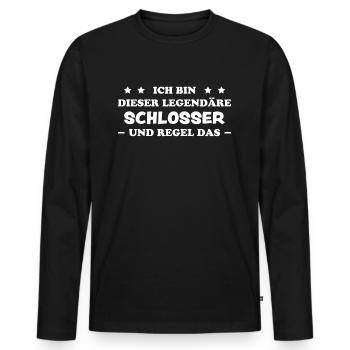 Schlosser Beruf Lustiger Spruch Schlosser Geschenk - Männer Premium Bio Langarmshirt - Schwarz - Vorne - Nico (187cm)