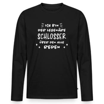 Schlosser Beruf Lustiger Spruch Schlosser Geschenk - Männer Premium Bio Langarmshirt - Schwarz - Vorne - Nico (187cm)