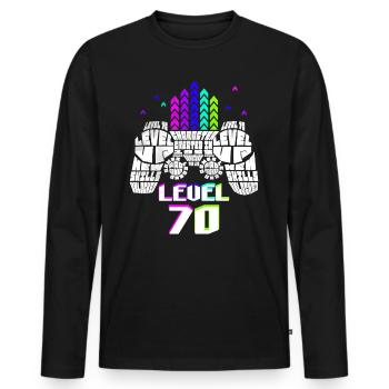 Geek Level 70 Anniversary Gamer 70 Years - Men's Premium Organic Long Sleeve Shirt - black - Front - Nico (187cm)